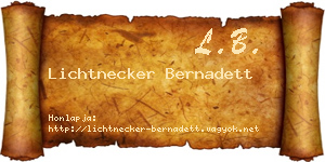 Lichtnecker Bernadett névjegykártya